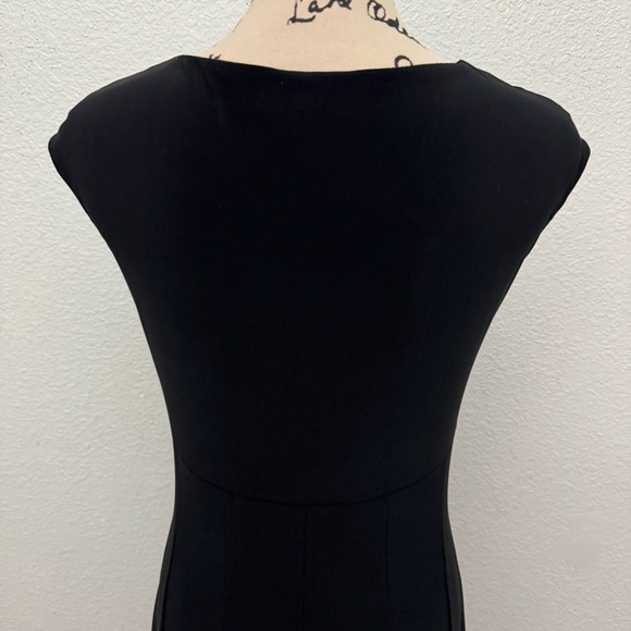Lauren Ralph Lauren Dress Black Surplice Cap Sleeve Size 4 - Picture 6 of 12